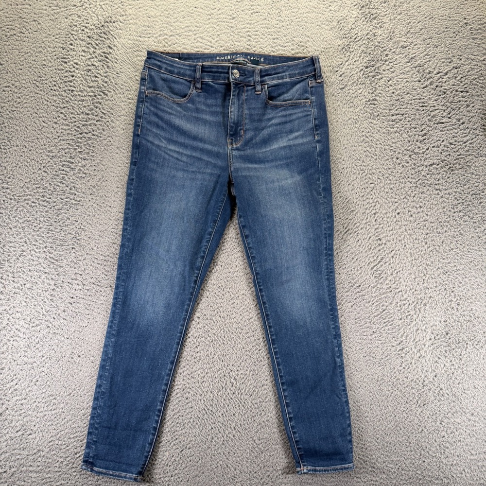 American Eagle Outfitters Next Level Jeans Womens 12 Blue Denim Jegging Stretch